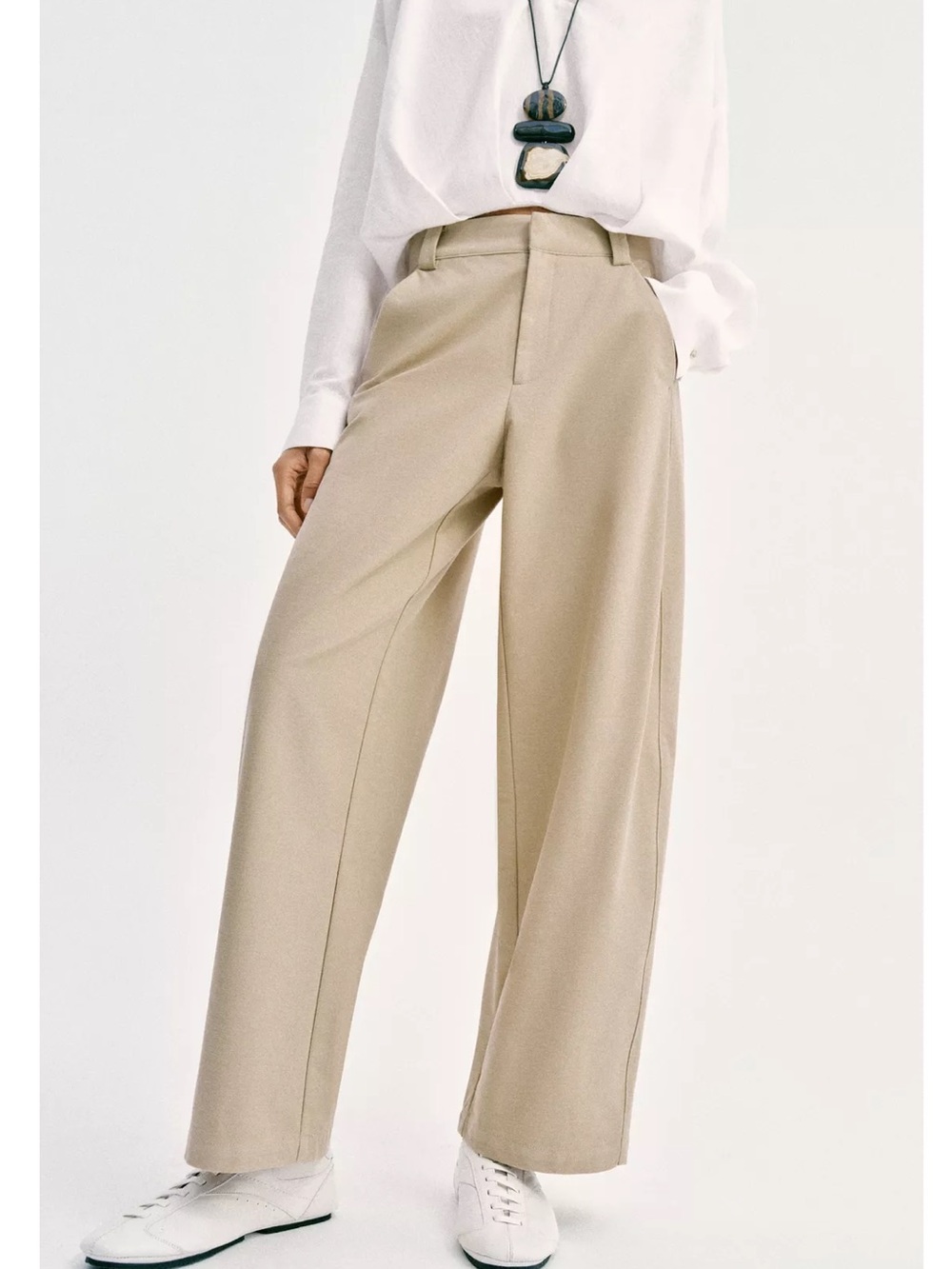 Zara Barrel Pants Ecru White Low Rise Mid Rise Trousers Women’s Sz XS NEW NWT - Picture 13 of 15